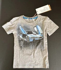 BMW Bon Electric Baby Child T- Shirt NWT Kids Size 104 New Gray - Picture 1 of 5