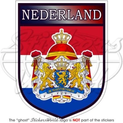 STICKERSWORLD NETHERLANDS Shield Holland, Nederland DUTCH 100mm Vinyl Bumper Sticker, Decal
