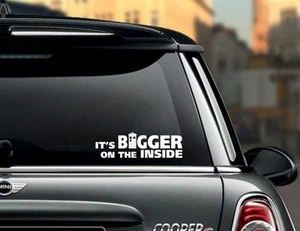 It's BIGGER on the Inside Doctor Who Tardis Mini Car Window Vinyl Sticker Decal - Picture 1 of 3