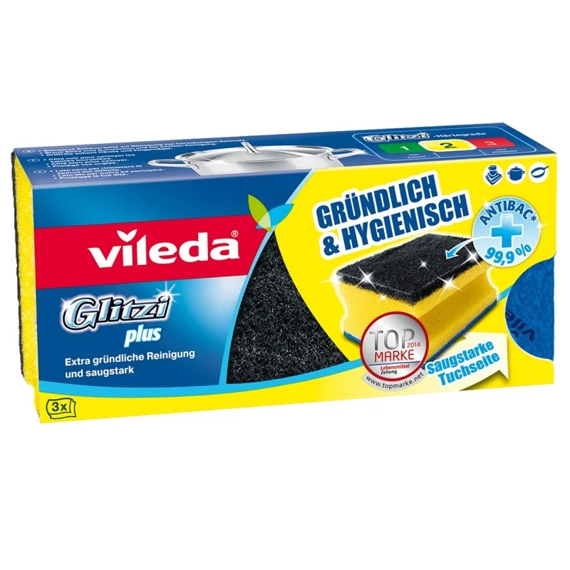 Esponjas de limpieza vileda Glitzi Plus - Pack de 3 - Higiénicas - ENVÍO GRATUITO Foto 1 de 1