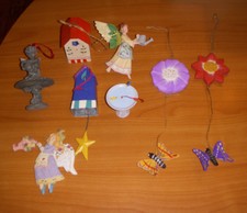 Spring Ornaments Garden Theme Fountains Bird Houses Angels Flowers Lot of 8