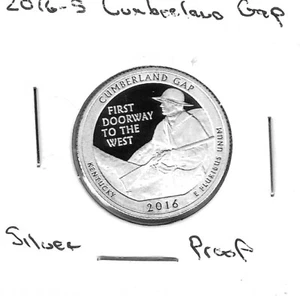 2016-S Silver Washington Quarter Cumberland Gap Proof - Picture 1 of 1