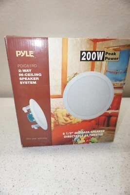 Pyle Pro 6,5 дюйма 200 Вт 2-полосная потолочная/настенная акустическая система белая (1 пара) (открытая коробка) - Изображение 1 из 4