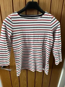 Ladies Joules top size 10 red and black stripes - Picture 1 of 5