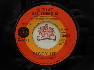 Peggy Lee – Is That All There Is / Me And My Shadow, 45 RPM VG (LE) Foto 1 de 2