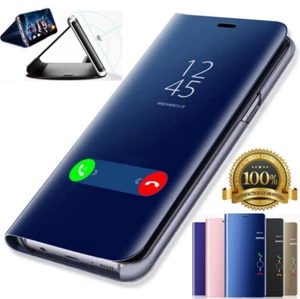 New Huawei P20 Lite Pro Smart View Mirror Leather Flip Stand Case Cover - Picture 1 of 7