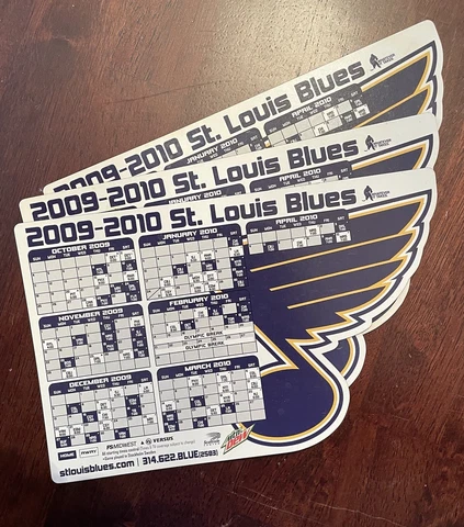 St. Louis Blues 2009-2010 Magnet Schedule SGA NEW Cover