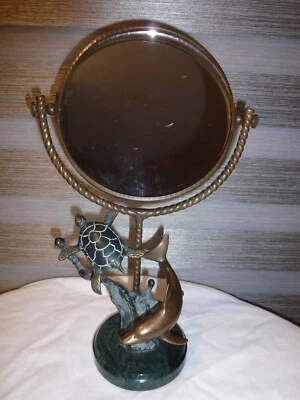 SPI Brass Dolphin & Turtle Mirror - Image 1 of 4