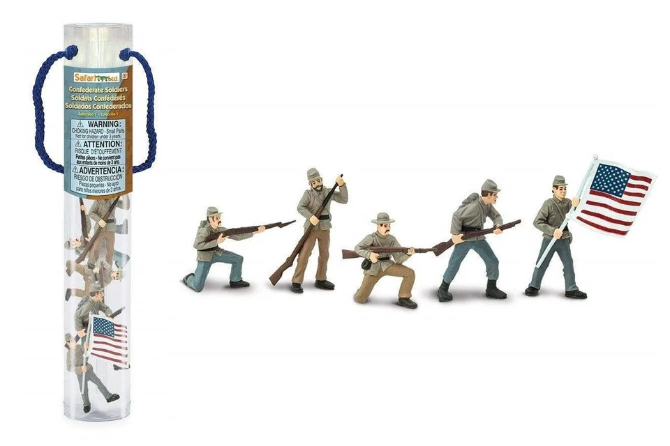 Soldados Confederados de la Guerra Civil 5 figuras 2,5" de alto Toob Safari #679004 #1 Foto 1 de 1