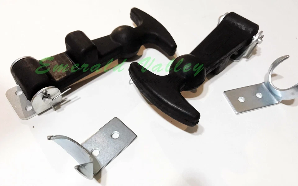 Clásico Mini Nuevo Par de Ganchos de Capó de Goma Negros de 4" de Largo - Austin Mini Foto 1 de 1