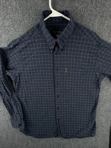 Armani Jeans Flannel Blue Check Button Up Shirt Long Sleeve Soft XL Misura M2M - Picture 1 of 18