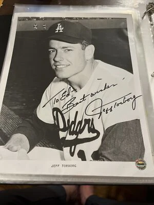 Jeff Torborg signed Dodgers team issued photo vintage 8x10 Holo  - Image 1 of 2