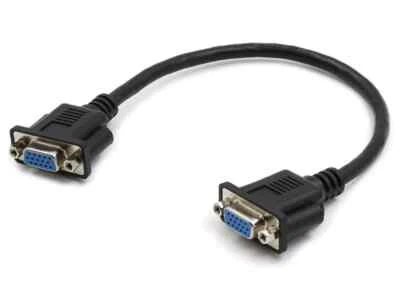 VGA Panel Mount Monitor Extension Cable  Female to Female - 0.3m - Image 1 of 4