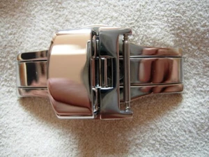 POUR BRACELET de 20 mm BOUCLE DÉPLOYANTE PAPILLON ACIER DE 18 mm À POUSSOIRS - Picture 1 of 6