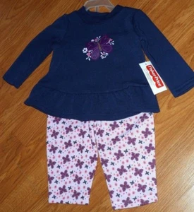 *TRAJE NIÑA FISHER PRICE TALLA 3/6MO. -12MO. MARIPOSAS AZUL ROSA NUEVAS CON ETIQUETAS - Imagen 1 de 1