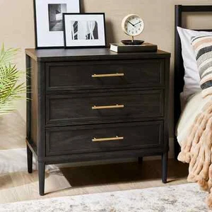 Better Homes & Gardens Oaklee 3 Drawer Nightstand with USB, Charcoal - Picture 1 of 7