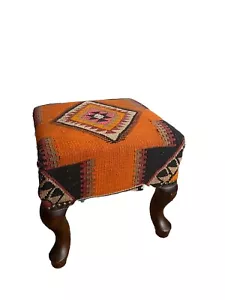 Kilim Ottoman, Foot Stool, Kilim Foot Rest,  Ottoman Handmade Vtg - Picture 1 of 6