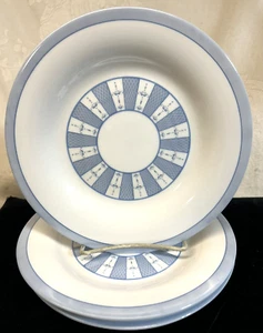 4 MARTHA STEWART Everyday GARDEN TRELLIS Blue SALAD PLATES 7 3/4" VGC 2005 - Picture 1 of 3