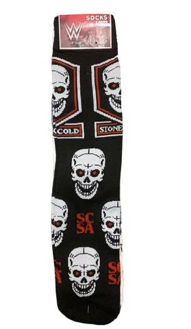 WWE The Rock & Stone Cold Steve Austin Crew Socks 2 Pairs Size Medium (6-10) Cover