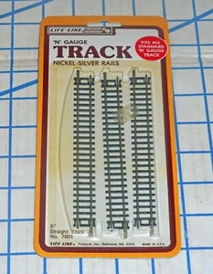 Life Like N Gauge Scale Straight 5” Track Nickel Silver Rails #7801 MOC - Picture 1 of 2