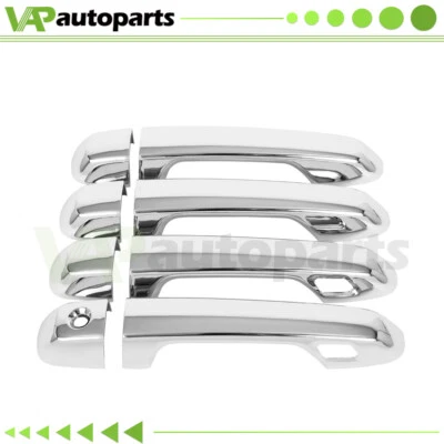 Cubierta de manija de puerta delantera trasera izquierda derecha cromada para Toyota 4Runner 2010-2022 Foto 1 de 4