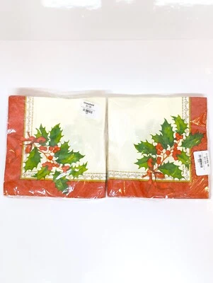 Servilletas de almuerzo de papel HOLLY CHRISTMAS 16 tradiciones navideñas 12 7/8 x 12 3/4 Foto 1 de 3