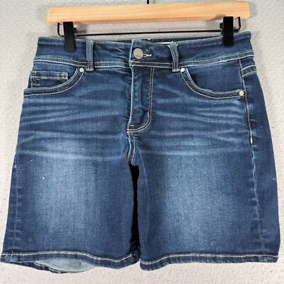 Pantalones Cortos de Jean BKE Gabby Denim Mujer 26 Azul Lavado Medio Clásicos Cómodos Elastizados 6" Foto 1 de 4