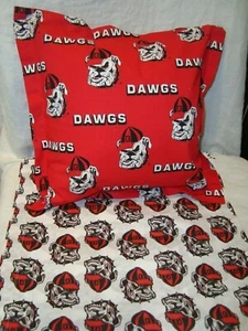 Georgia Bulldogs 14" Cotton Fabric Throw Pillow/Cover/Sham Stuffed Removeable - Picture 1 of 5