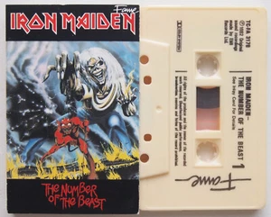 IRON MAIDEN - NUMBER OF THE BEAST (FAME TCFA3178) MID 80s UK CASSETTE REISSUE - Picture 1 of 3