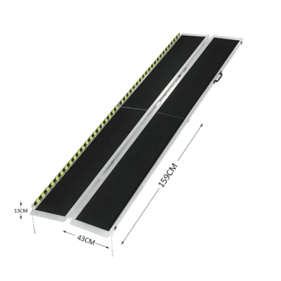 Rampa de aluminio plegable antideslizante para silla de ruedas de movilidad de 6/7/8/10 pies para paso 2 pliegues Foto 1 de 4