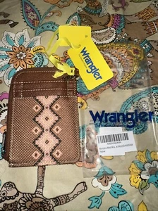 Wrangler Ladies Southwestern Mini Brown Card Case NWT - Picture 1 of 3