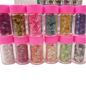 ¡Paquete múltiple de botellas de 12 estrellas o brillo liso! Accesorios artesanales para uñas - Imagen 1 de 4