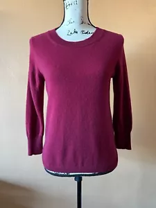 J. Crew Red Cashmere 3/4 Sleeve Pullover Sweater Size Small - Picture 1 of 5