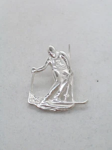 Sciatore : Spilla da Donna (balia) in Argento 925 - Sci - Slalom - Discesa - Imagen 1 de 2