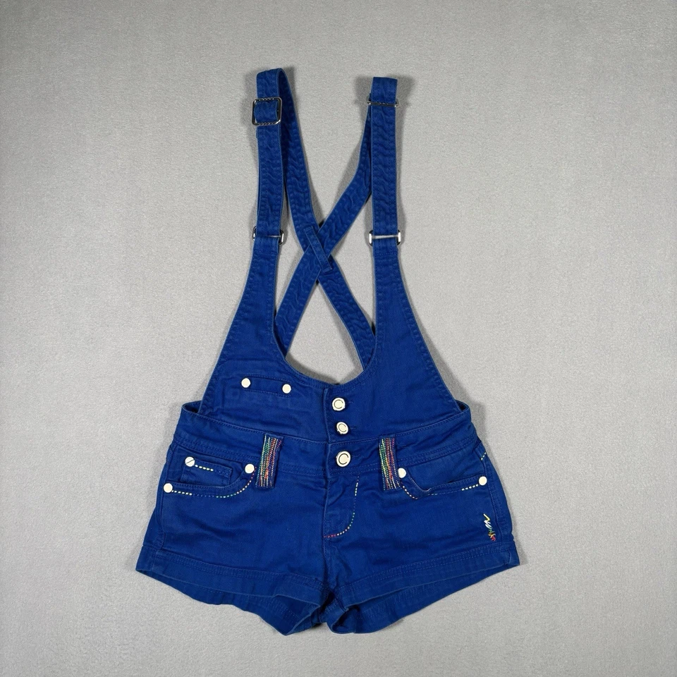 Coogi Shortalls Women’s 3/4 Blue Colorful Designer Grunge Streetwear Y2K Punk - Image 1 of 4