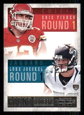 2013 Panini Contenders Round Numbers #1 Eric Fisher/Luke Joeckel - Image 1 of 2