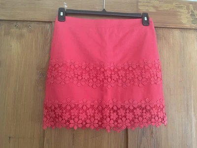 Mujer JCrew Rosa Oscuro Crochet Encaje Aline Falda 0 Foto 1 de 4
