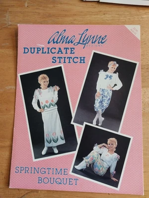 Vintage Alma Lynne Designs Springtime Bouquet Duplicate Stitch Patterns ALD-01 - Image 1 of 3