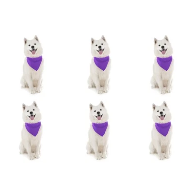 Paquete de 6 pañuelos lisos de algodón para perros cómodos y fáciles de usar Foto 1 de 4