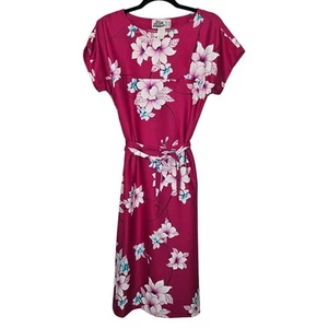 Abito estivo midi hawaiano floreale rosa Hilo Hattie's taglia media - Foto 1 di 7