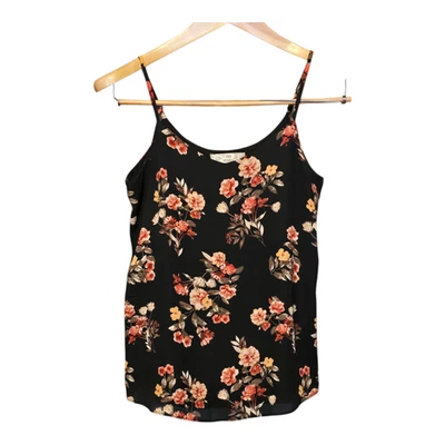 Pink Republic Dark Floral Cami Womens Size XS Black Lined Flowy Feminine - Image 1 of 4