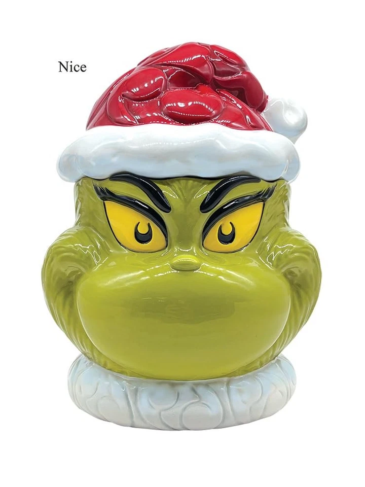 Dr. Seuss Grinch by Jim Shore Santa Grinch Naughty or Nice Two-Sided Cookie J... - Image 1 of 2