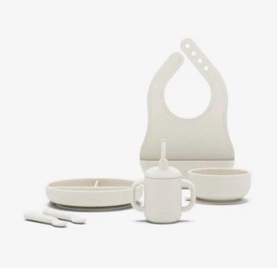 Lalo First Bites Silicona Juego de Alimentación Bebé - Kit Completo LED, Avena  Foto 1 de 4