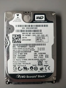 Western Digital WD Scorpio Black 160GB Sata 2.5" Laptop Hard Drive - Afbeelding 1 van 2