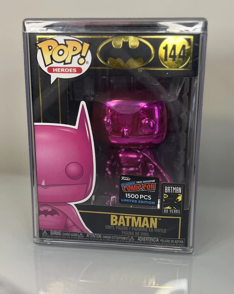 Funko Pop! Batman #144 Pink Chrome LE 1500 NYCC 2019 exclusivo de convención Foto 1 de 4