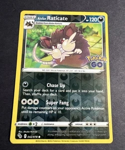 Holograma inverso Pokémon GO Alolan Raticate 042/078 casi nuevo - Imagen 1 de 1
