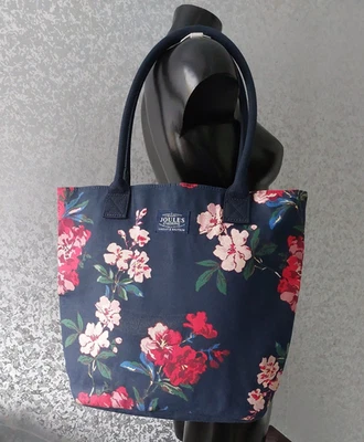 Joules Large Navy Floral Canvas Hobo Tote Shoulder Bag Handbag Size  40x33x11 cm - image 1 of 4