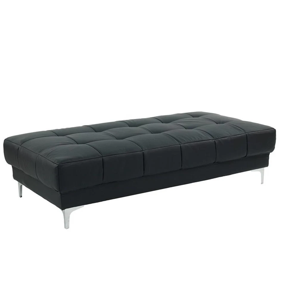 Poundex Furniture Faux Leather Tufted Cocktail Ottoman in Black Color - Image 1 of 4