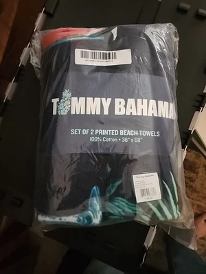 2 New Tommy Bahama Beach Towel Large 36 X 68 Free Ship - Image 1 of 4