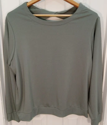 Avia Logo Athletic Top Womens Size XXXL (22) Sage Cutout BACK Long Sleeve Soft - Image 1 of 4